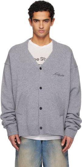 Acne Studios Acne Studios Gray Wool V-Neck Cardigan