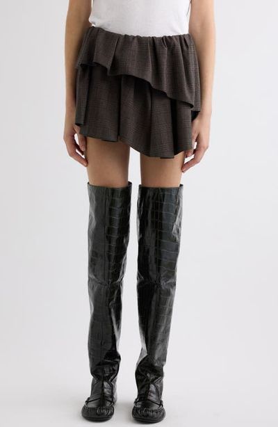 Acne Studios Acne Studios Ifelpa Plaid Ruffle Miniskirt