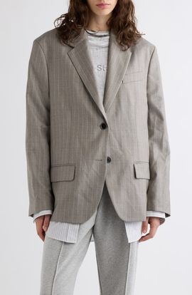 Acne Studios Acne Studios Julago Oversize Layered Pinstripe Wool Jacket