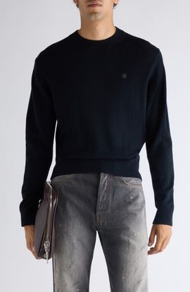Acne Studios Acne Studios Kalas Core Face Patch Wool & Yak Hair Sweater