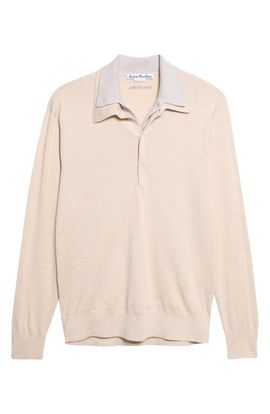 Acne Studios Acne Studios Koyat Layered Silk, Wool & Cashmere Polo Sweater