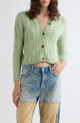Acne Studios Acne Studios Kurea Cable Cashmere Blend Cardigan