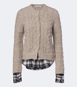 Acne Studios Acne Studios Layered alpaca, yak and wool-blend cardigan