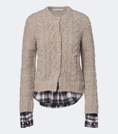Acne Studios Acne Studios Layered alpaca, yak and wool-blend cardigan