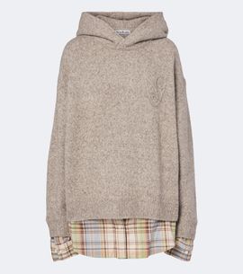 Acne Studios Acne Studios Layered alpaca, yak and wool-blend hoodie