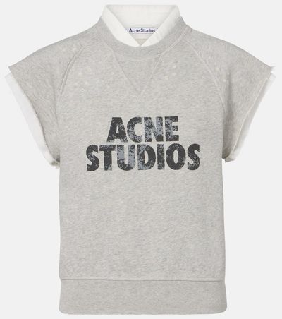 Acne Studios Acne Studios Layered logo cotton fleece vest
