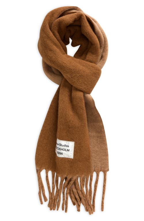 Acne Studios Acne Studios Logo Label Alpaca & Wool Blend Fringe Scarf