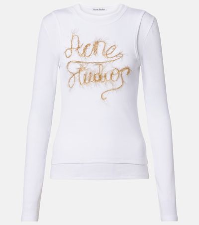 Acne Studios Acne Studios Logo layered cotton-blend top