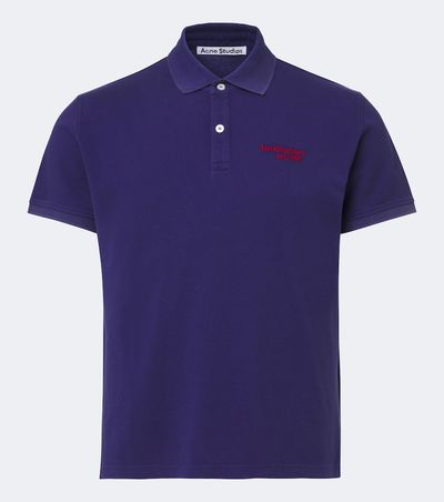 Acne Studios Acne Studios Logo printed cotton piquÃ© polo shirt