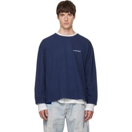 Acne Studios Acne Studios Navy & White Layered Logo Sweatshirt