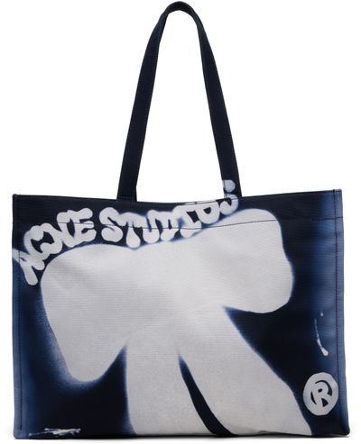 Acne Studios Acne Studios Navy Logo Shopper Tote