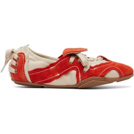 Acne Studios Acne Studios Off-White & Orange Suede Lace-Up Sneakers