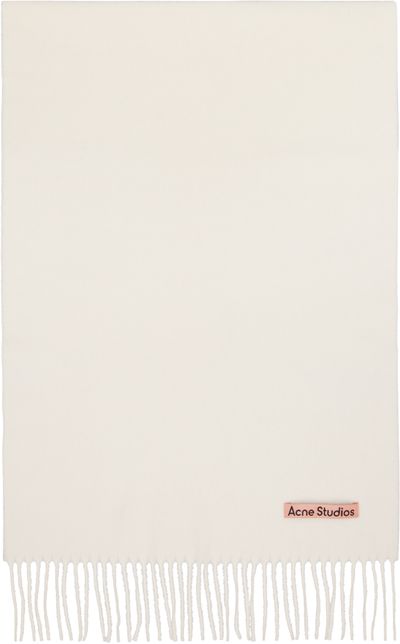 Acne Studios Acne Studios Off-White Fringe Wool Narrow Scarf