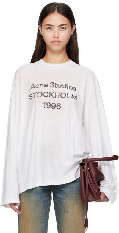 Acne Studios Acne Studios Off-White Logo Relaxed-Fit T-shirt
