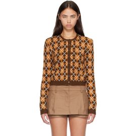 Acne Studios Acne Studios Orange & Brown Bouclé Argyle Knit Cardigan