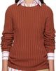 Acne Studios Acne Studios Orange Ribbed Crewneck Knit Sweater - 1