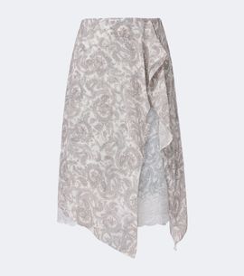 Acne Studios Acne Studios Paisley lace-trimmed silk crêpe midi skirt