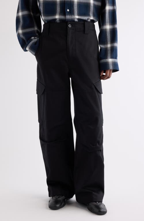 Acne Studios Acne Studios Patsono Heavyweight Organic Cotton Sateen Wide Leg Cargo Pants