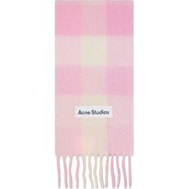 Acne Studios Acne Studios Pink & Beige Check Wool Scarf