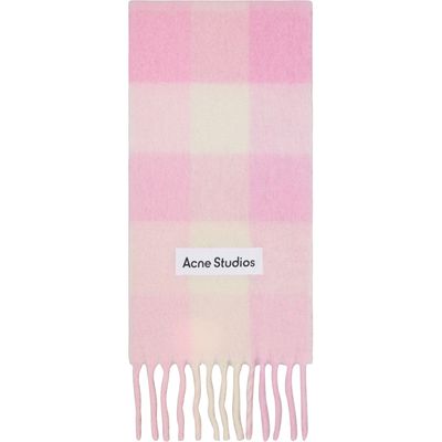 Acne Studios Acne Studios Pink & Beige Check Wool Scarf