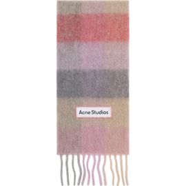 Acne Studios Acne Studios Pink & Grey Check Wool Scarf