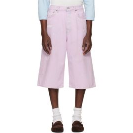 Acne Studios Acne Studios Pink Paint Splatter Denim Shorts