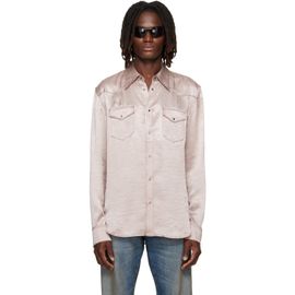 Acne Studios Acne Studios Pink Textured Satin Button-Up Shirt