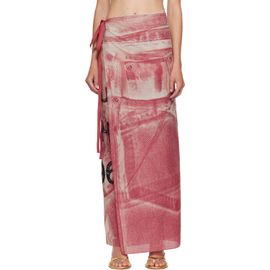 Acne Studios Acne Studios Pink Thin Printed Scarf