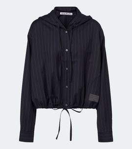 Acne Studios Acne Studios Pinstripe hooded wool jacket
