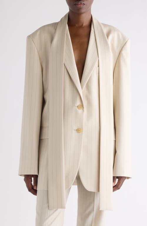 Acne Studios Acne Studios Pinstripe Wool Blazer with Scarf