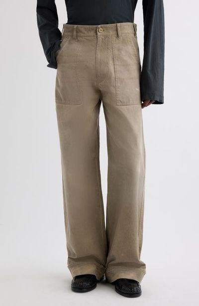 Acne Studios Acne Studios Plinty Stained Organic Cotton Twill Trousers