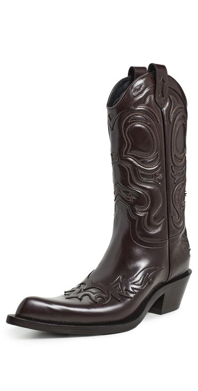 Acne Studios Acne Studios Pointy Leather Cowboy Boots Brown