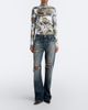 Acne Studios Acne Studios Re-Edition distressed faded bootcut jeans - 7