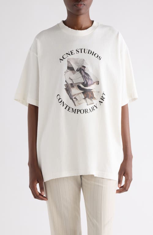 Acne Studios Acne Studios Relaxed Fit Distressed Organic Cotton Graphic T-Shirt