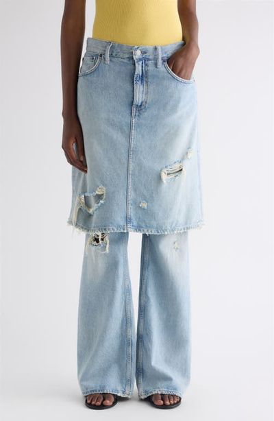 Acne Studios Acne Studios Ripped Skirted Wide Leg Jeans