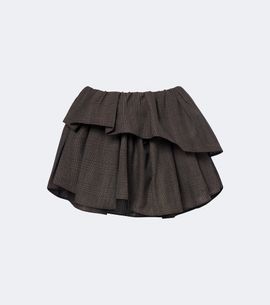 Acne Studios Acne Studios Ruffled checked wool-blend miniskirt