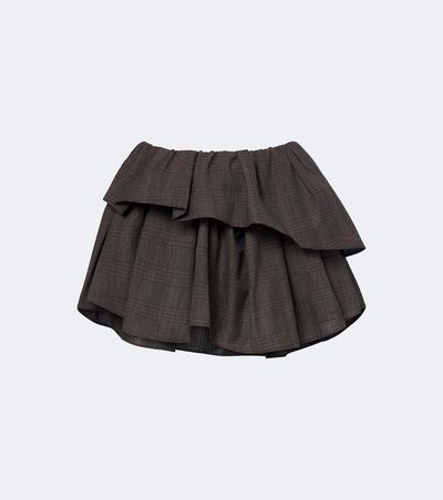Acne Studios Acne Studios Ruffled checked wool-blend miniskirt