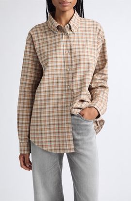Acne Studios Acne Studios Sandrea Check Cotton & Linen Shirt