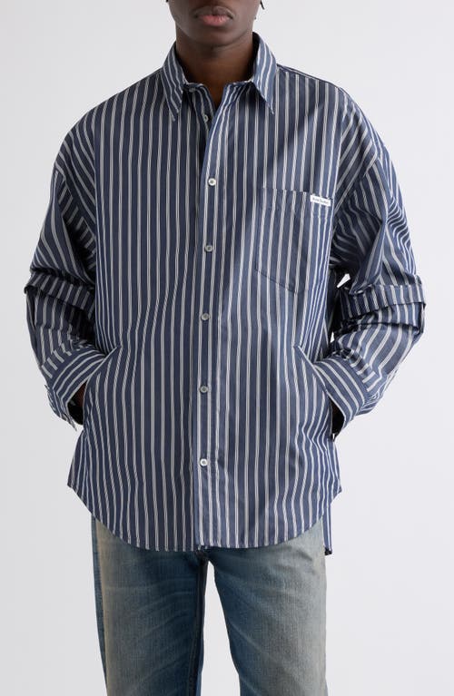 Acne Studios Acne Studios Satero Oversize Stripe Double Sleeve Poplin Button-Up Shirt