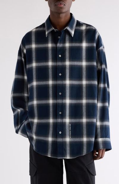 Acne Studios Acne Studios Setar Shadow Check Long Sleeve Flannel Button-Up Shirt