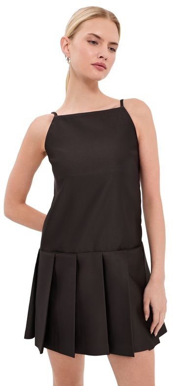Acne Studios Acne Studios Silk Sleeveless Mini Dress Dark Chocolate Brown
