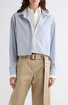 Acne Studios Acne Studios Soubla Striped Cropped Cotton Shirt