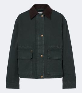Acne Studios Acne Studios Suede-trimmed cotton canvas jacket