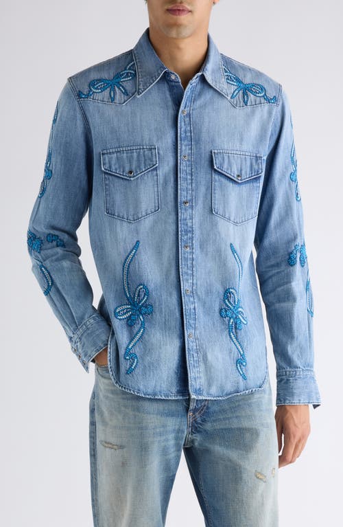 Acne Studios Acne Studios Surrow Embroidered Organic Cotton Denim Western Shirt