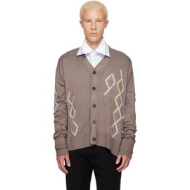Acne Studios Acne Studios Taupe Argyle Knit Cardigan