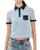 Acne Studios Acne Studios Transparent Polo Sweater Light Blue/Navy - 1