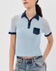 Acne Studios Acne Studios Transparent Polo Sweater Light Blue/Navy - 2