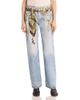 Acne Studios Acne Studios Trompe L'il Scarf Print Straight Leg Jeans in Light Blue - 1