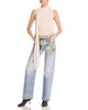 Acne Studios Acne Studios Trompe L'il Scarf Print Straight Leg Jeans in Light Blue - 2