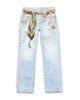 Acne Studios Acne Studios Trompe L'il Scarf Print Straight Leg Jeans in Light Blue - 6